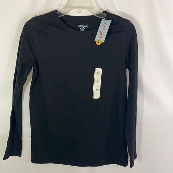 Cat and Jack Long Sleeve Basic Crew Neck Top - Picture 1 of 3
